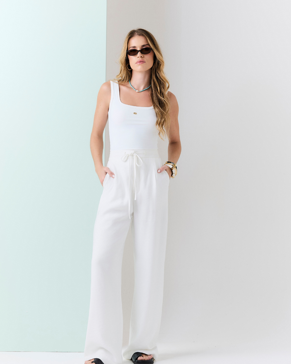 Calça Larissa Pantalona Off White