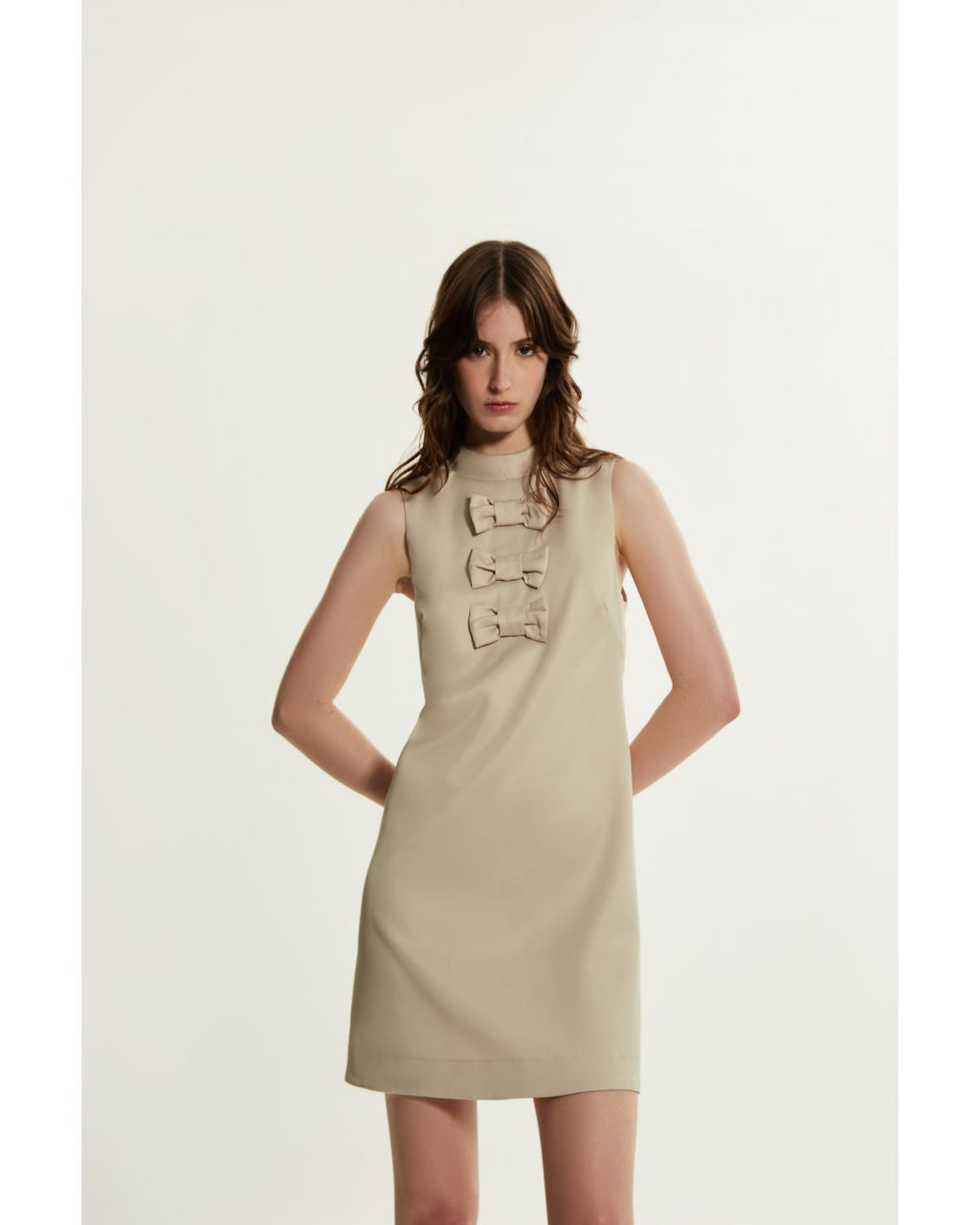 Vestido Flora Curto Bege