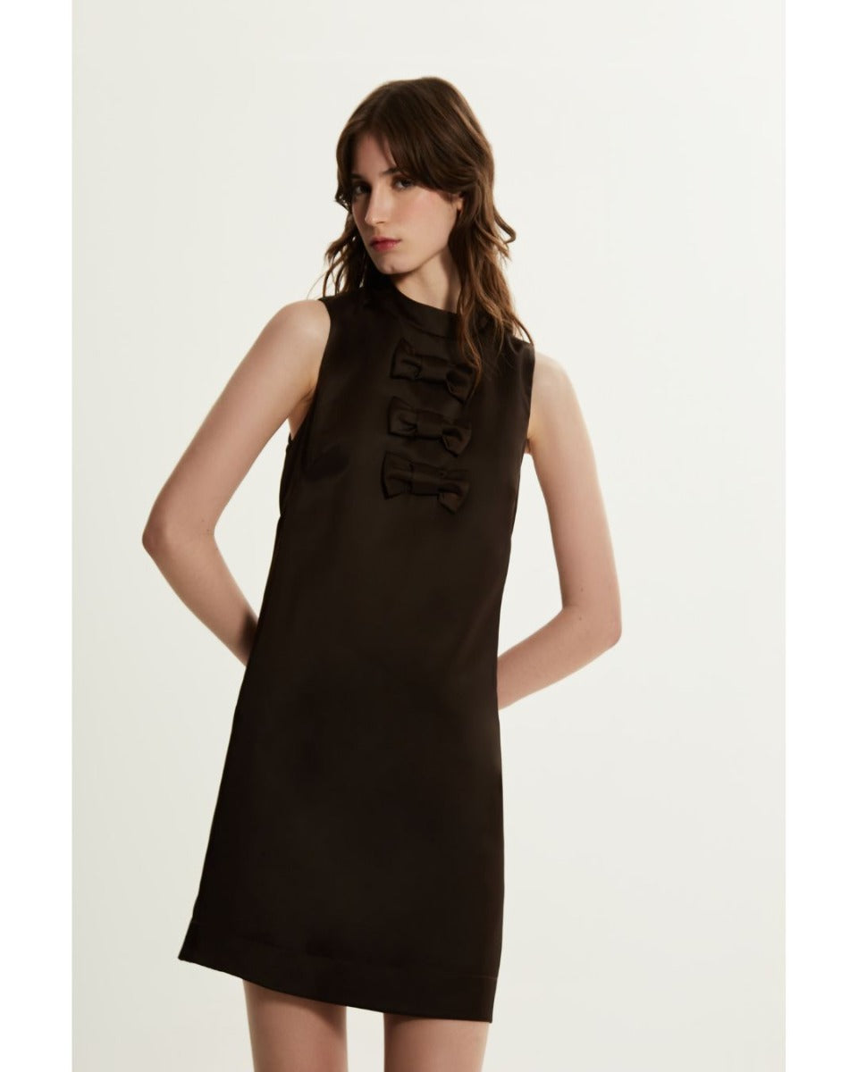 Vestido Flora Curto Marrom