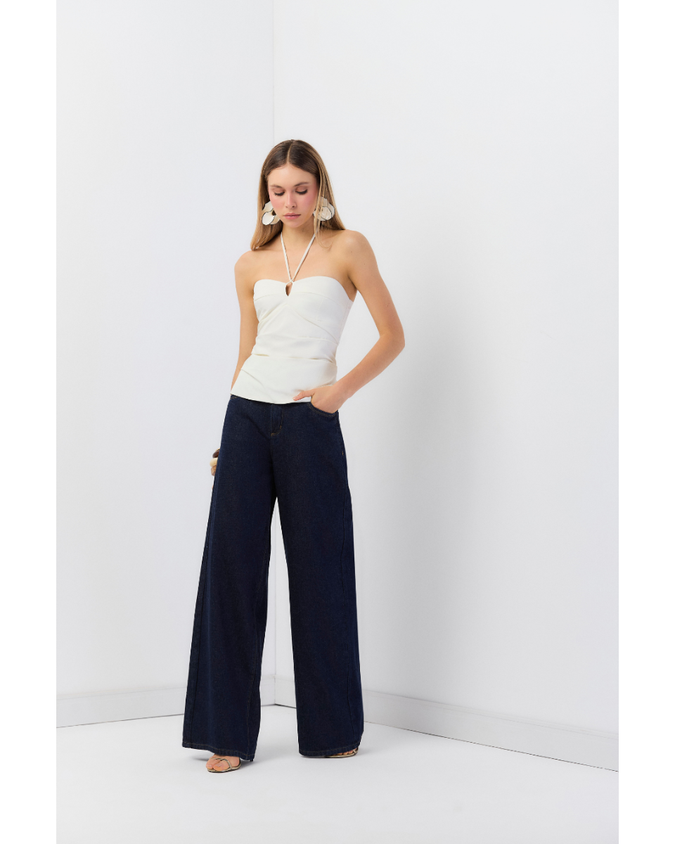 Calça Amber Pantalona Jeans