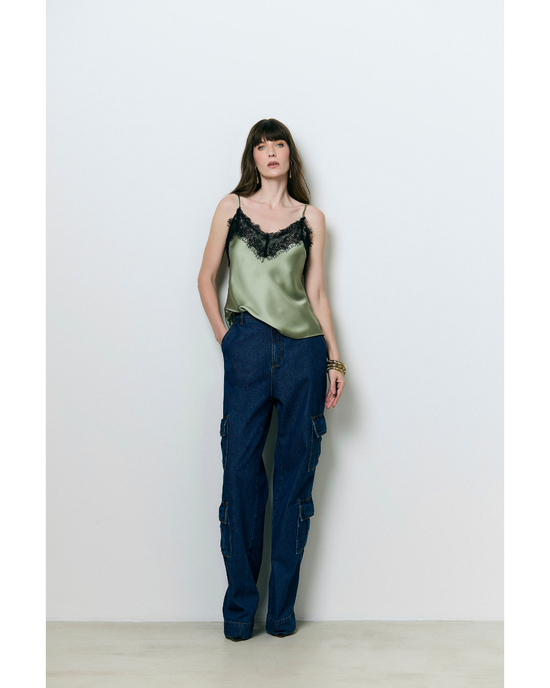 Blusa Giulia Dec. V Det. Renda Verde