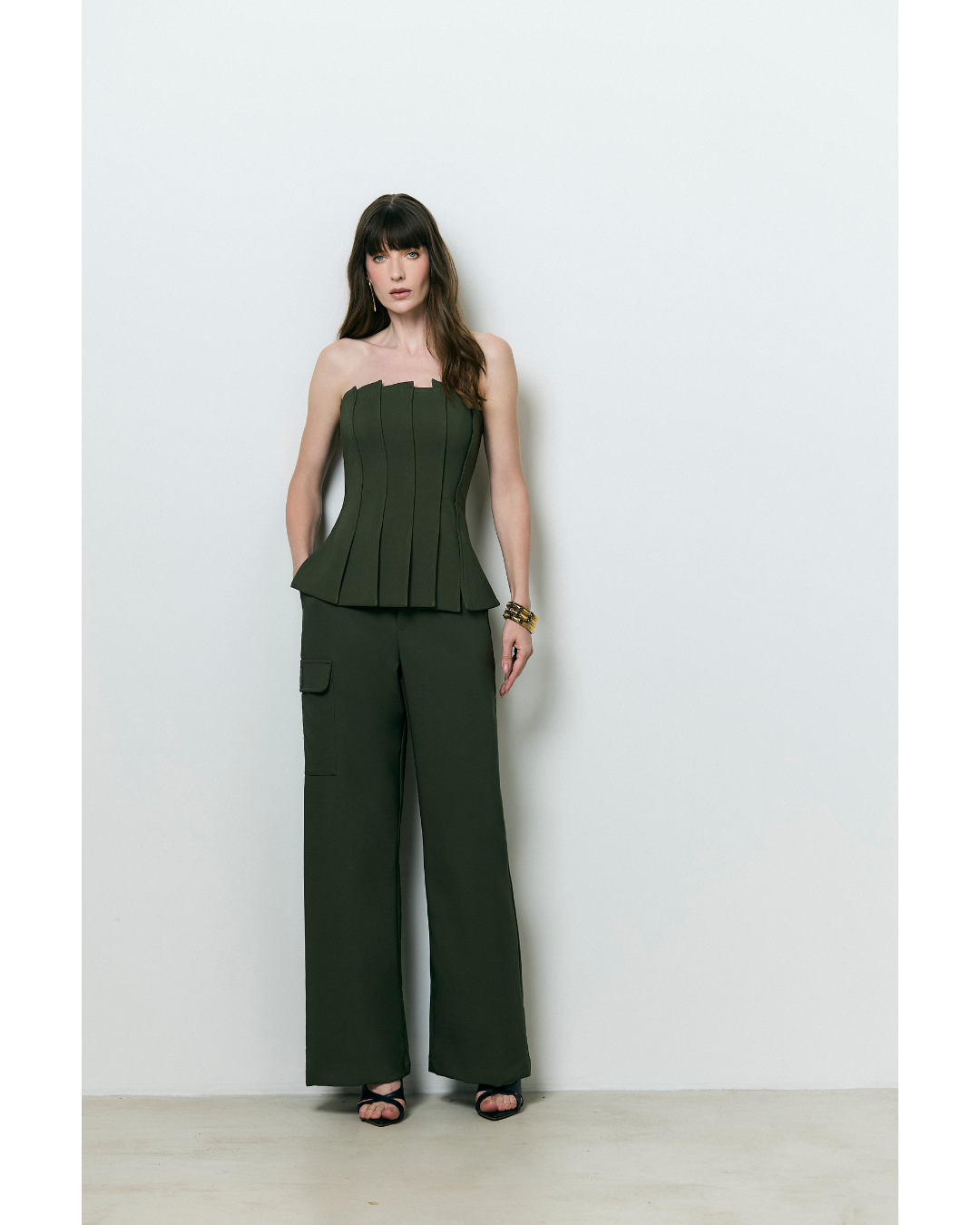Calça Dalila Det. Bolso Cargo Verde