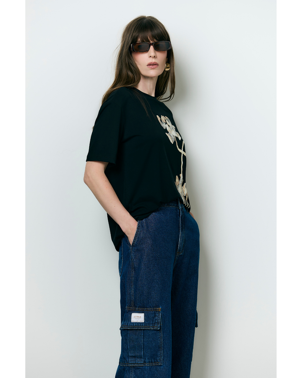 Blusa Denise T-Shirt Overshied Estampa Preto