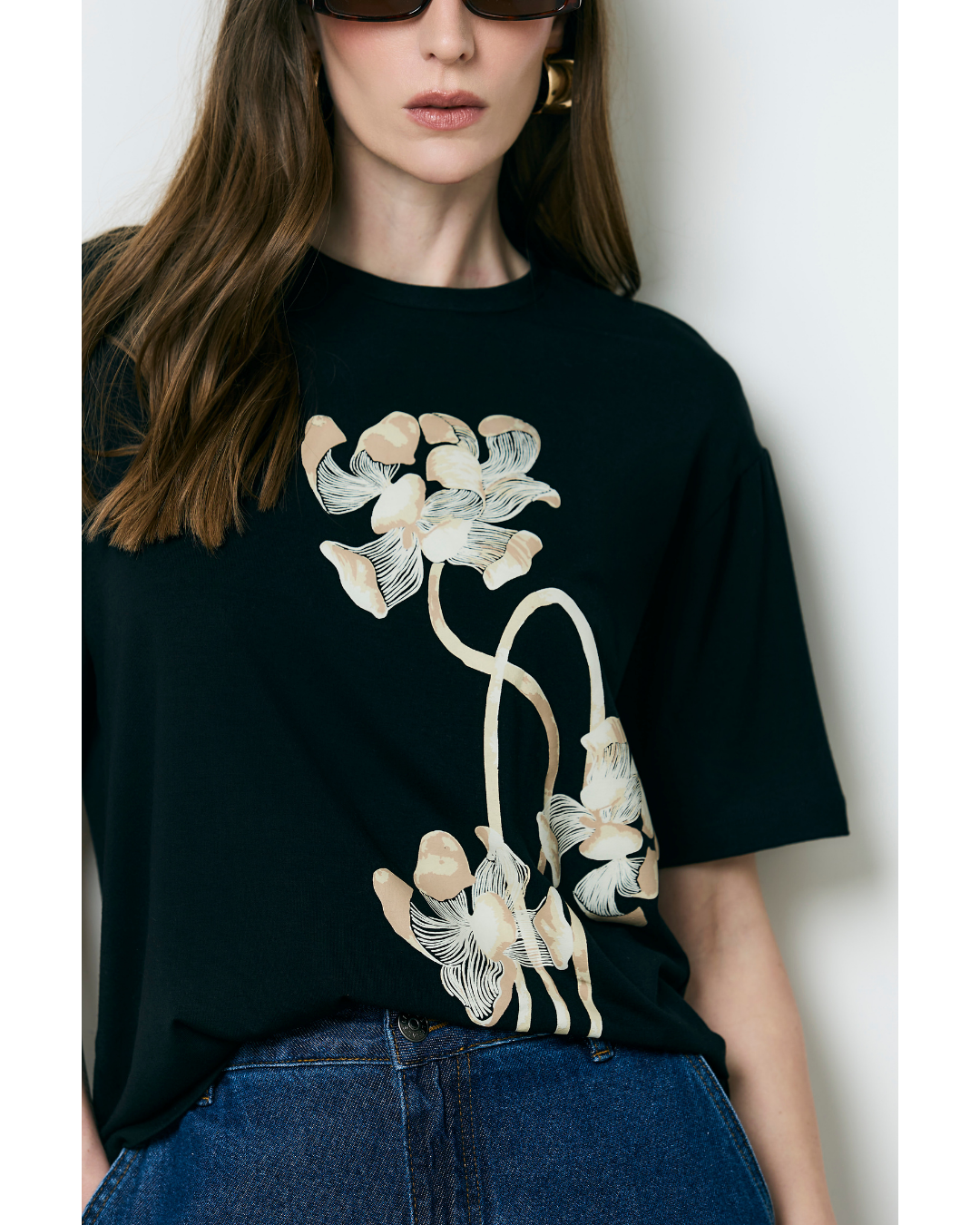 Blusa Denise T-Shirt Overshied Estampa Preto