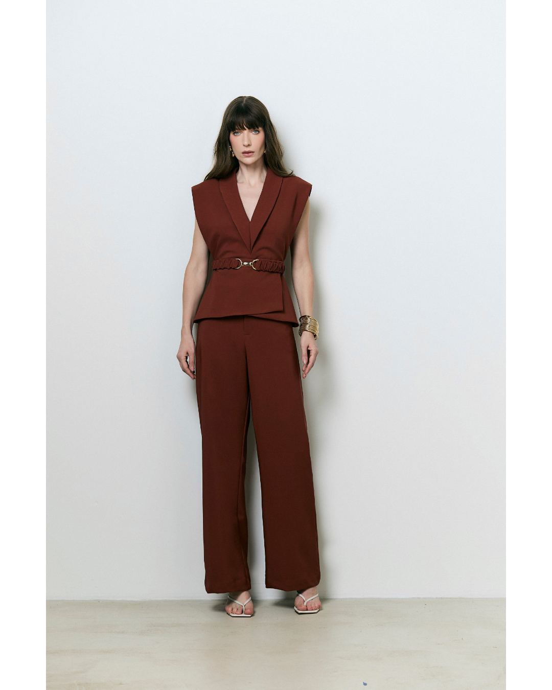 Calça Dominique Reta Marrom