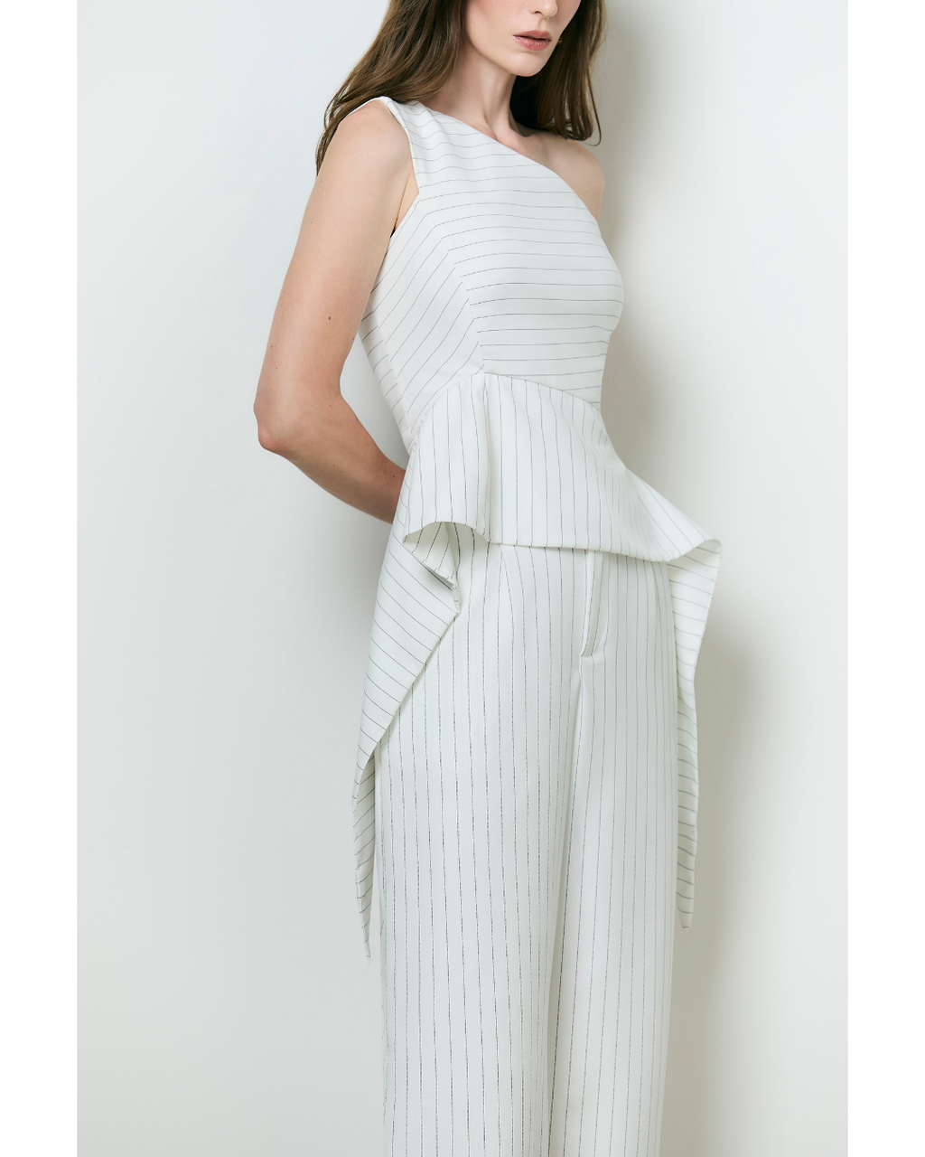 Blusa Fiorella Ombro Só Det. Risca De Giz Off White