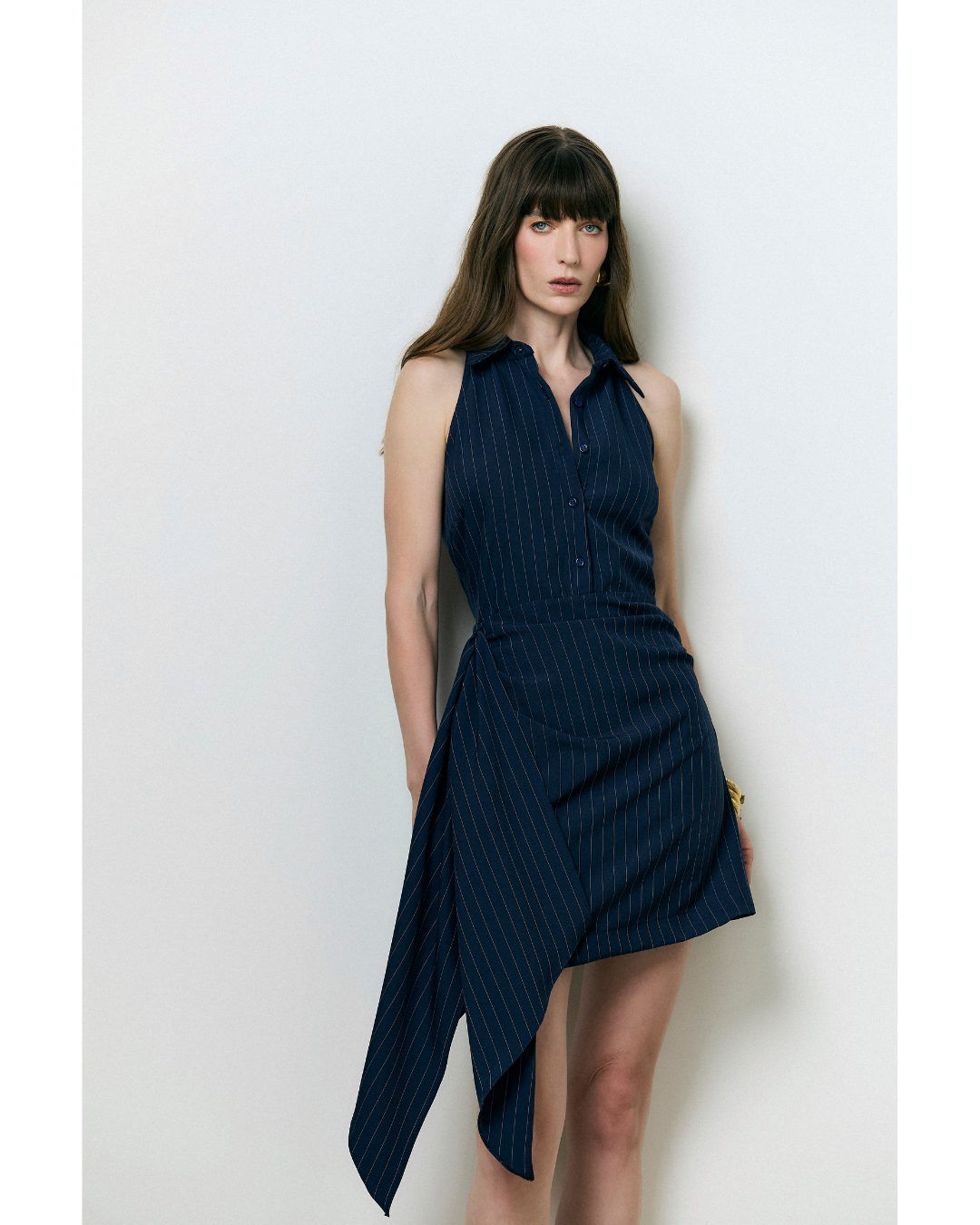 Vestido Vitória Curto Dec. Gola Det. Jabour Marinho