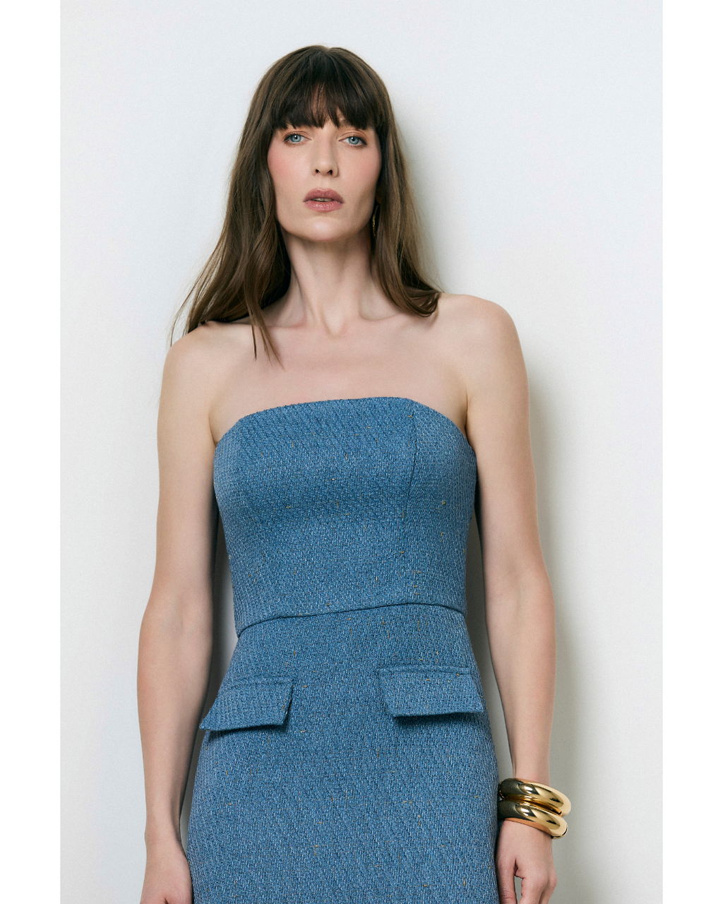 Vestido Francine Curto Dec. Tomara Que Caia Azul