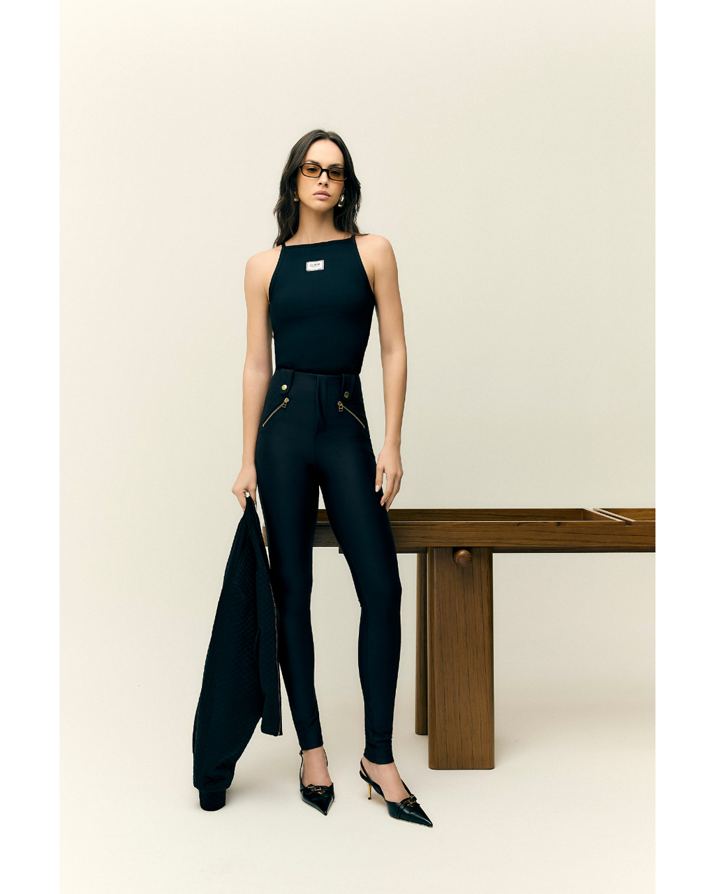 Calça Kiara Cigarrete Det. Bolso Diagonal Preto