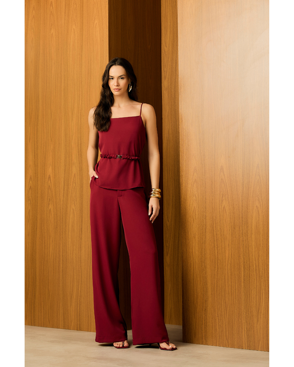 Blusa Olivia Dec. Reto Det. Cinto Bordo