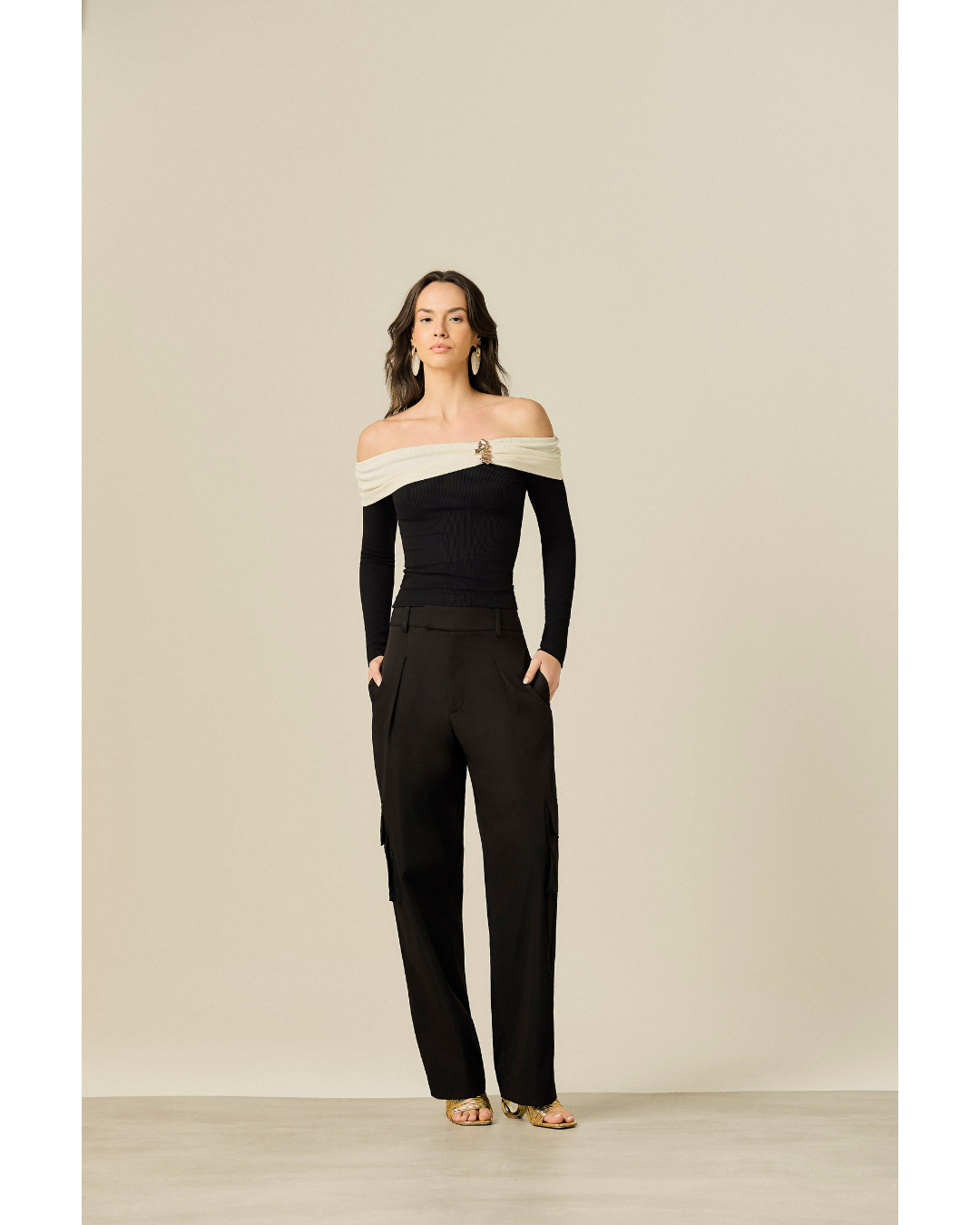 Calça Mavi Reta Det. Bolso Cargo Preto