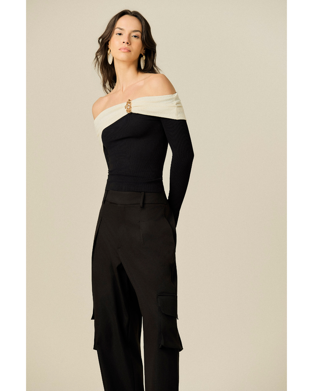 Calça Mavi Reta Det. Bolso Cargo Preto