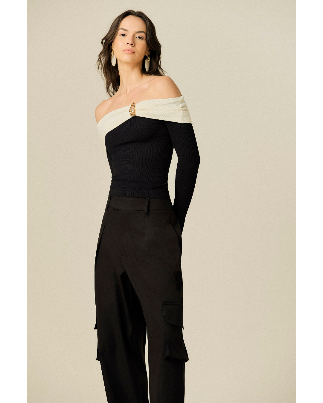 Calça Mavi Reta Det. Bolso Cargo Preto