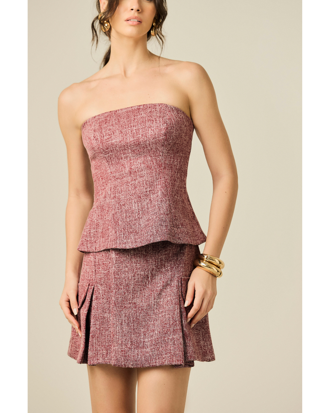 Short Saia Maiara Em A Det. Bolsos Cargos Bordo
