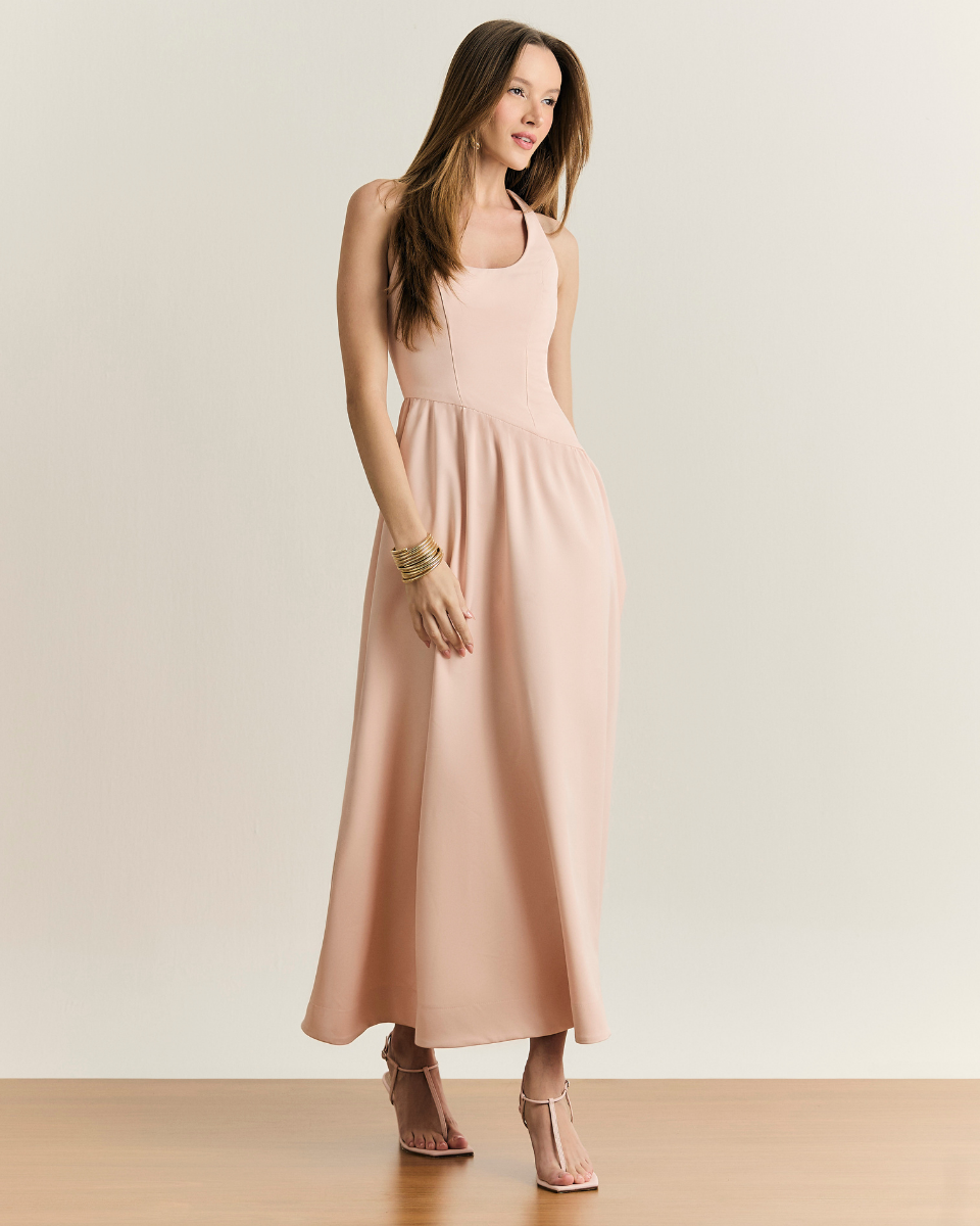 Vestido Inês Longo Rosa