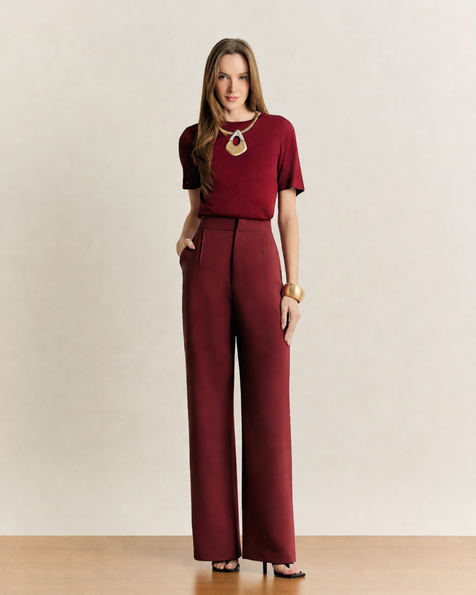 Blusa Laura T-shirt Bordô