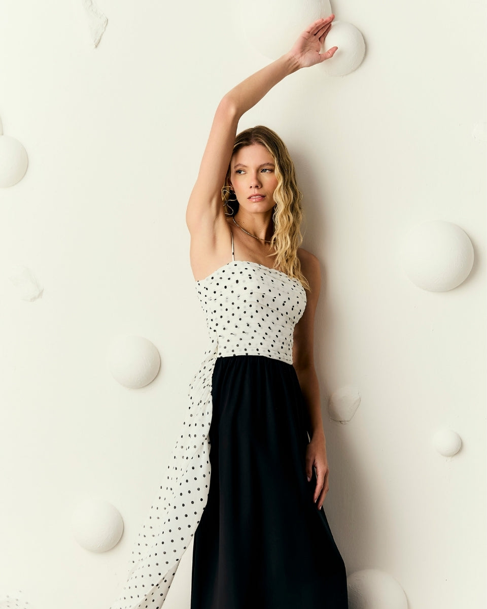 Vestido Kelly Preto e Poá