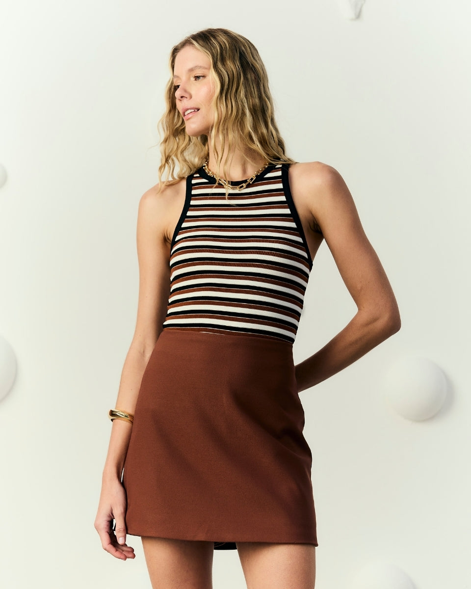 Blusa Renata Listrado com Preto