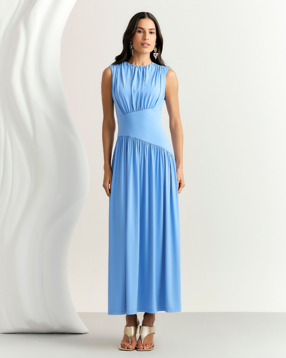 Vestido Jenifer Longo Azul