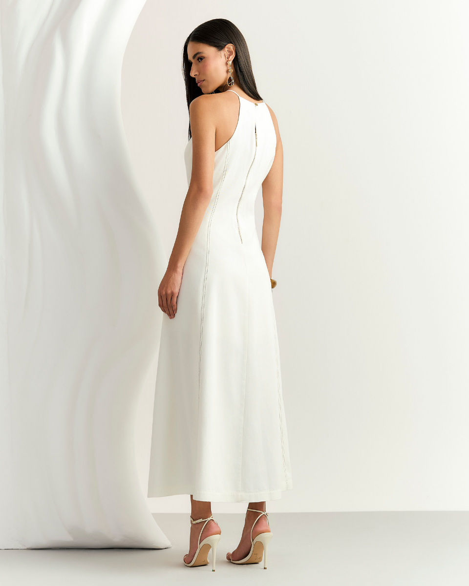 Vestido Helena Longo Off White