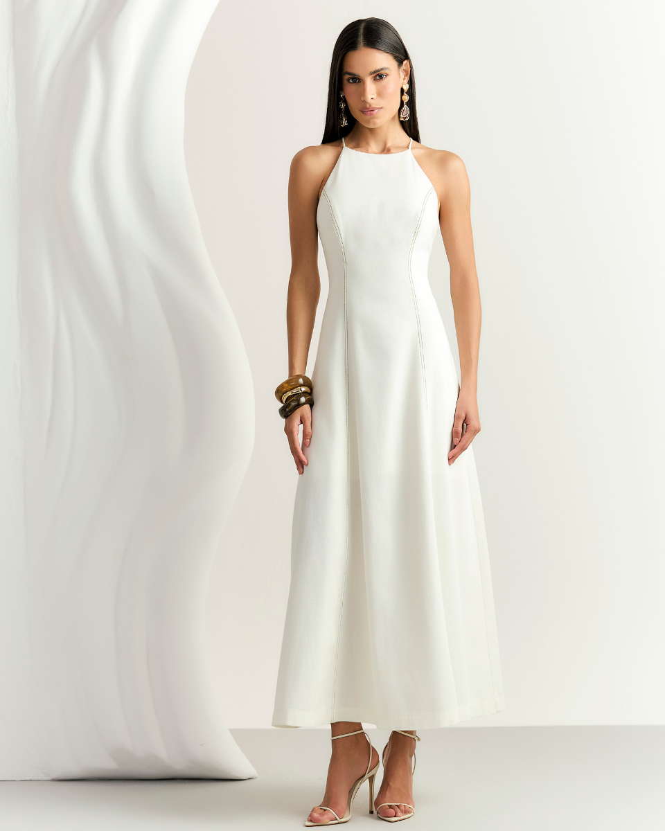 Vestido Helena Longo Off White