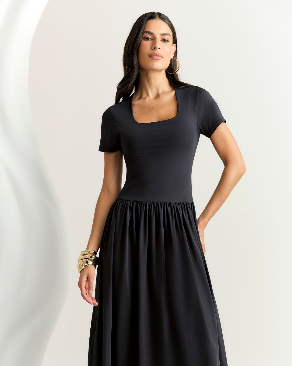 Vestido Elora Evasê Preto