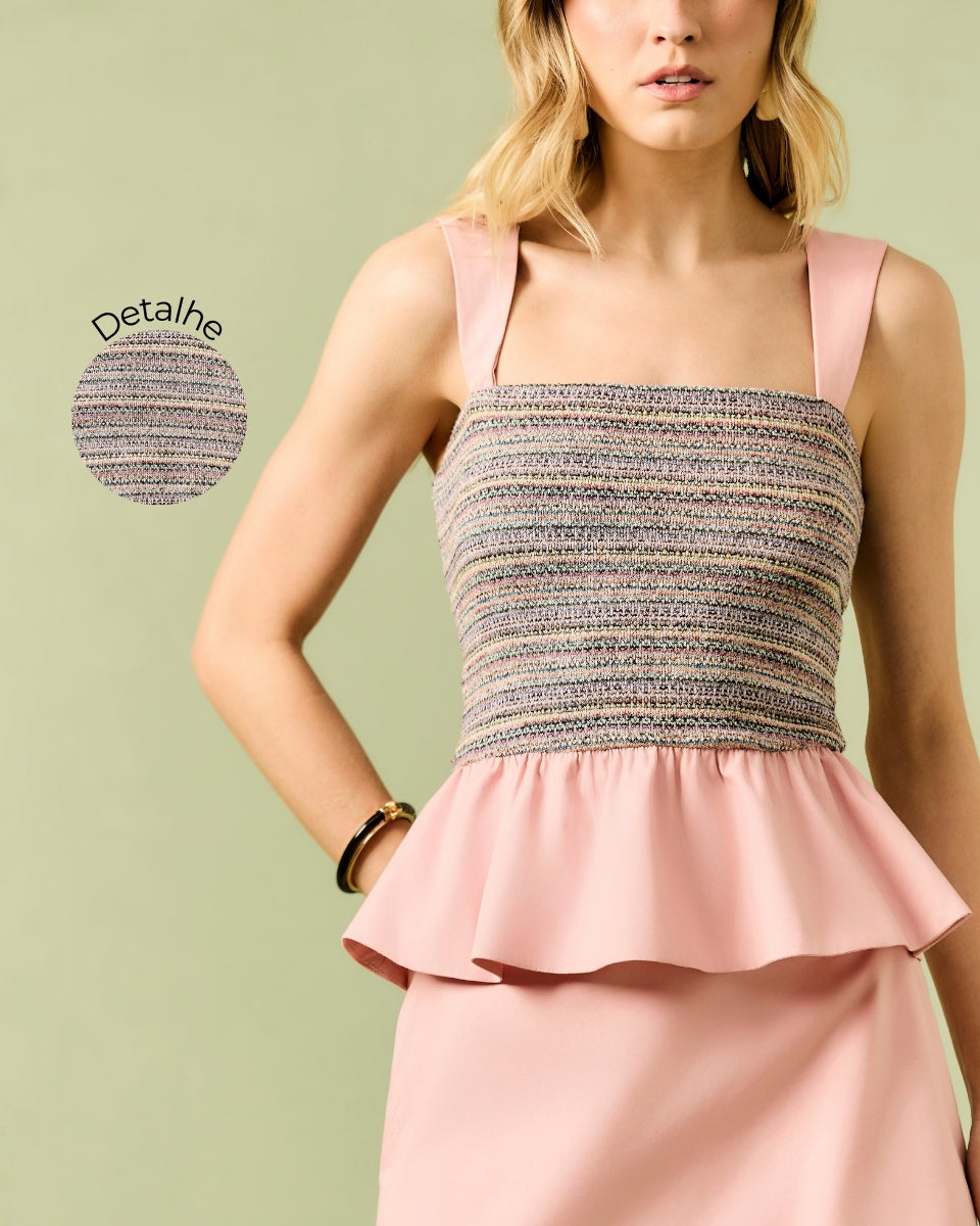 Blusa Yasmin Estampado e Rosa