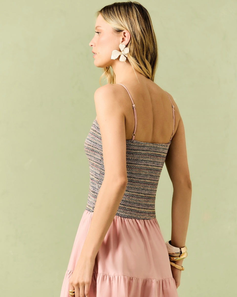 Vestido Alexandra Estampado e Rosa
