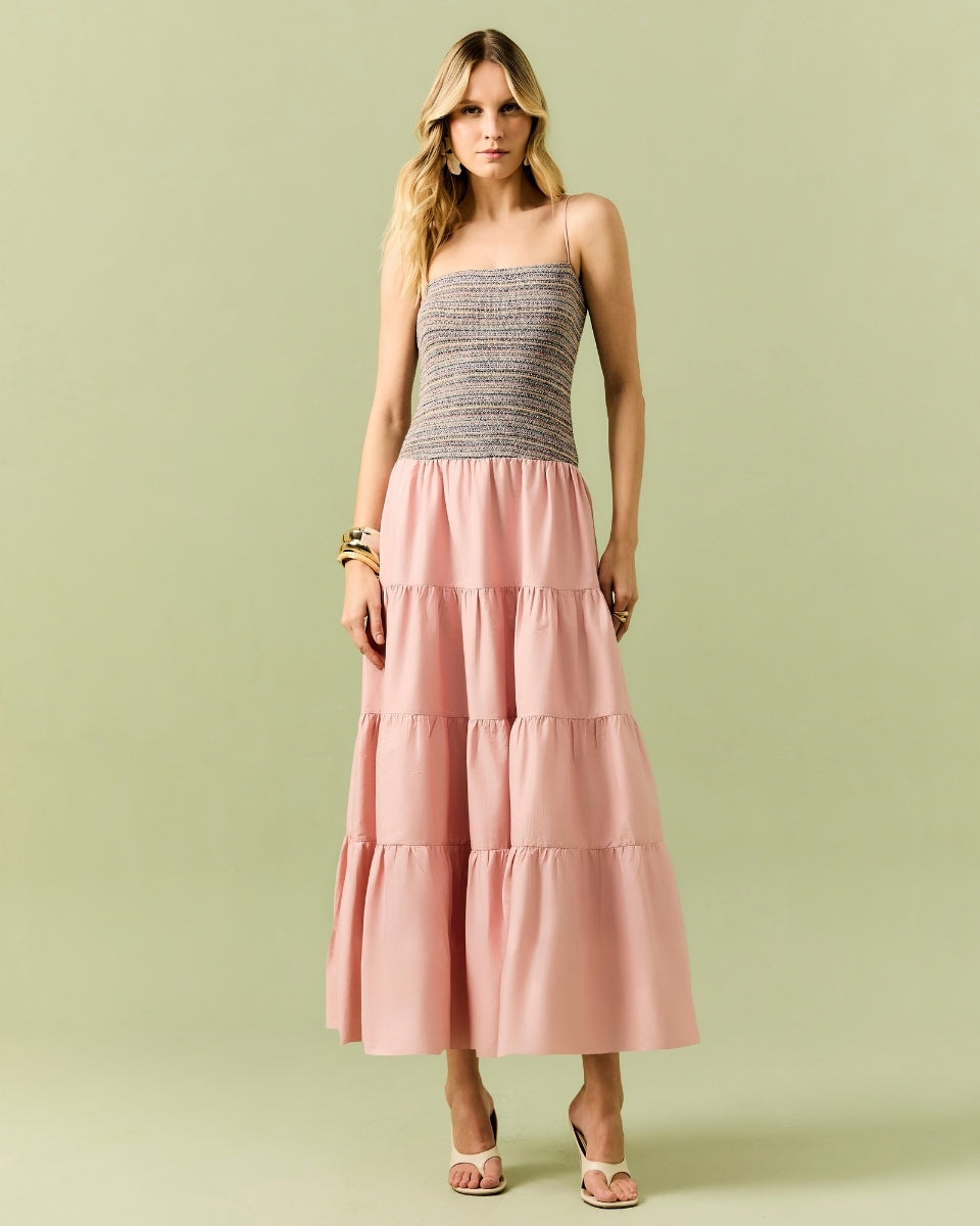 Vestido Alexandra Estampado e Rosa