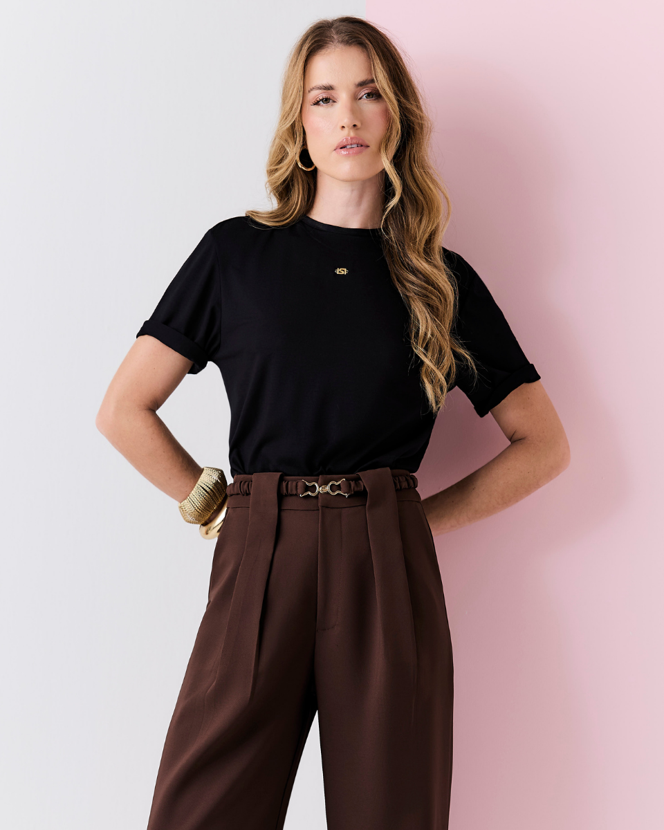 Calça Jordana Pantalona Marrom
