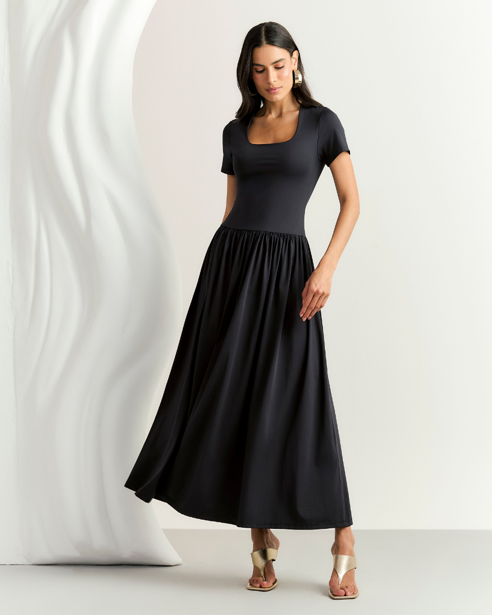 Vestido Elora Evasê Preto