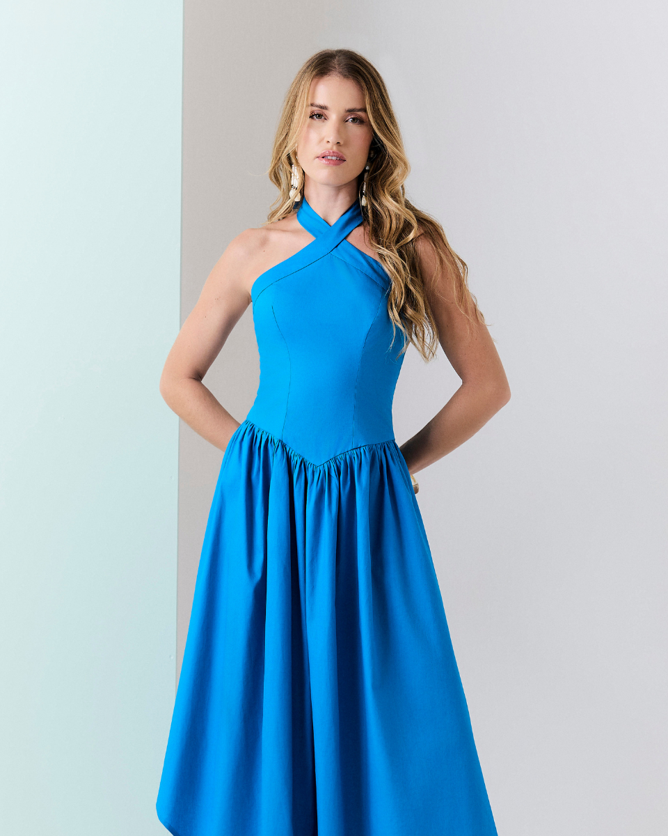 Vestido Luna Long Azul