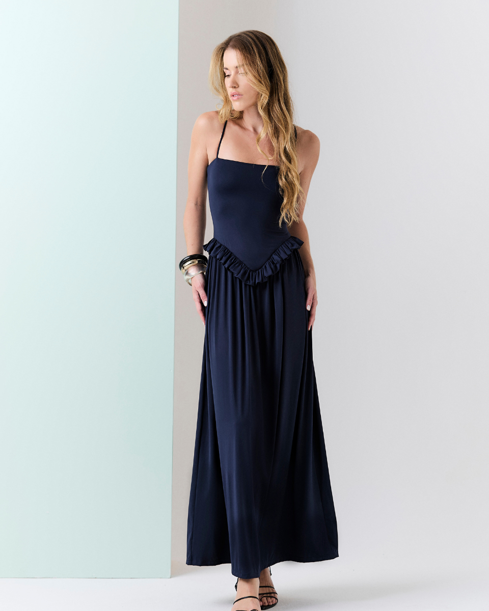 Vestido Lia Longo Azul